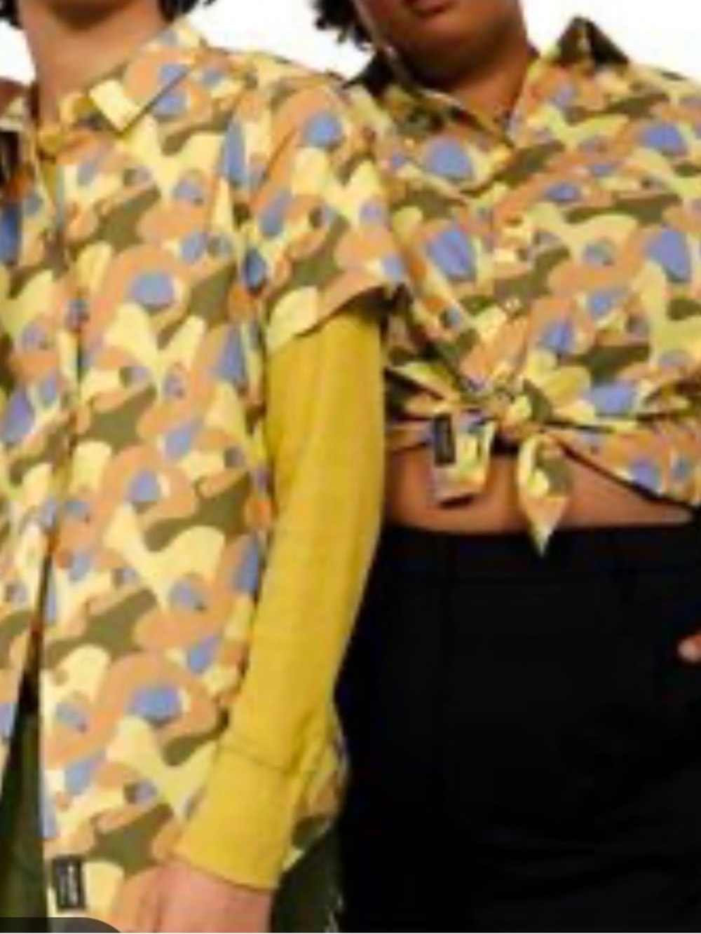Wildfang Short-Sleeve Button-Down Shirt in Yellow, Blue, Brown - Picture 2 of 8
